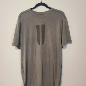 NOBULL Men's Olive Gray Short Sleeve Crew T-Shirt with Minimal Shield Logo